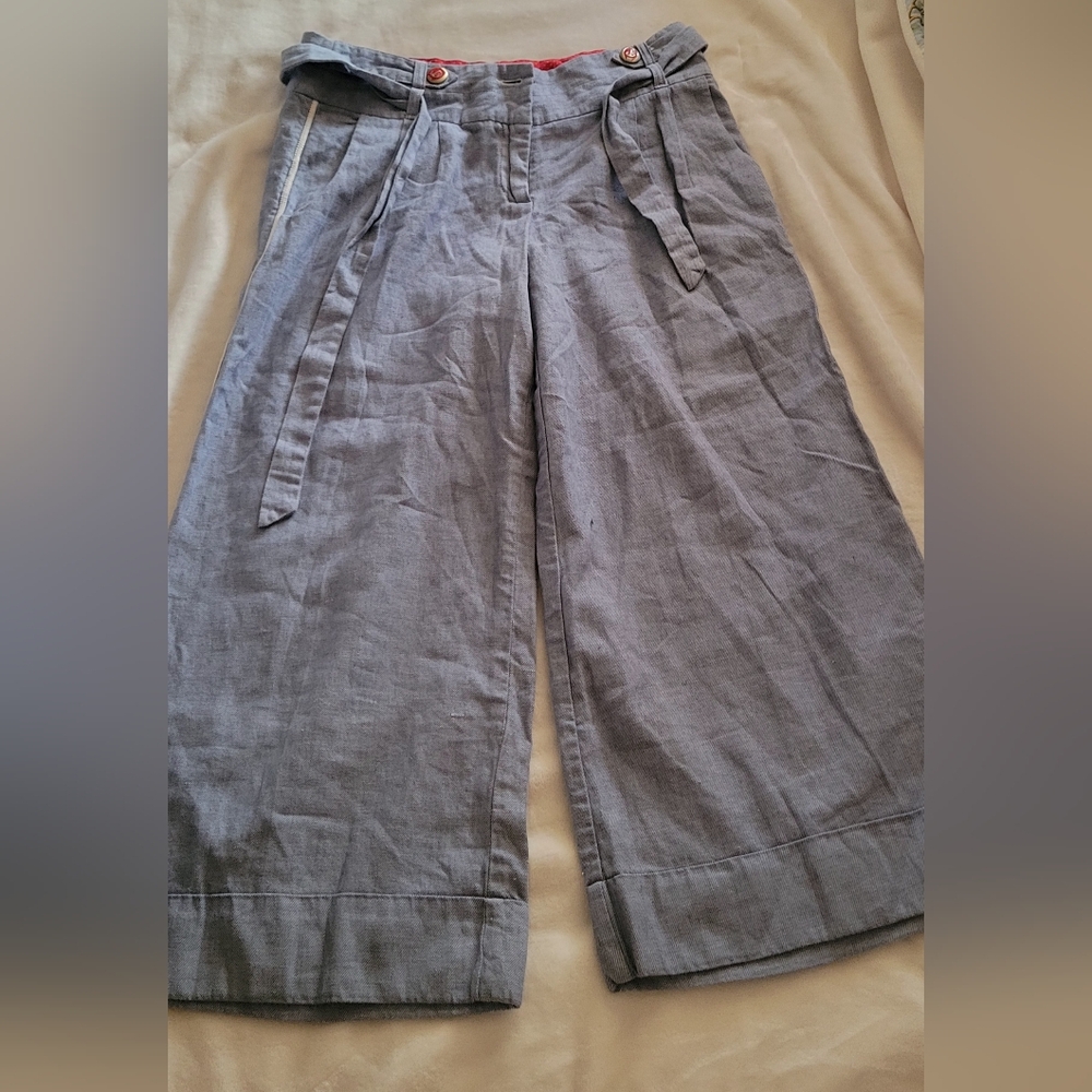 Anthropology Stylish Gray Wide-Leg  sailor Pants